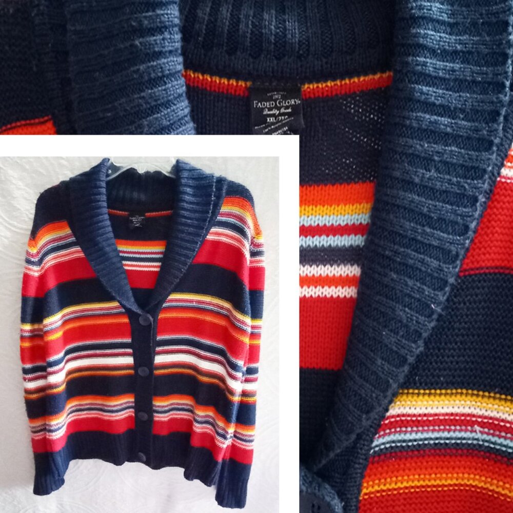 Faded Glory Serape Style Cardigan Sweater XXL 2XL (T360)